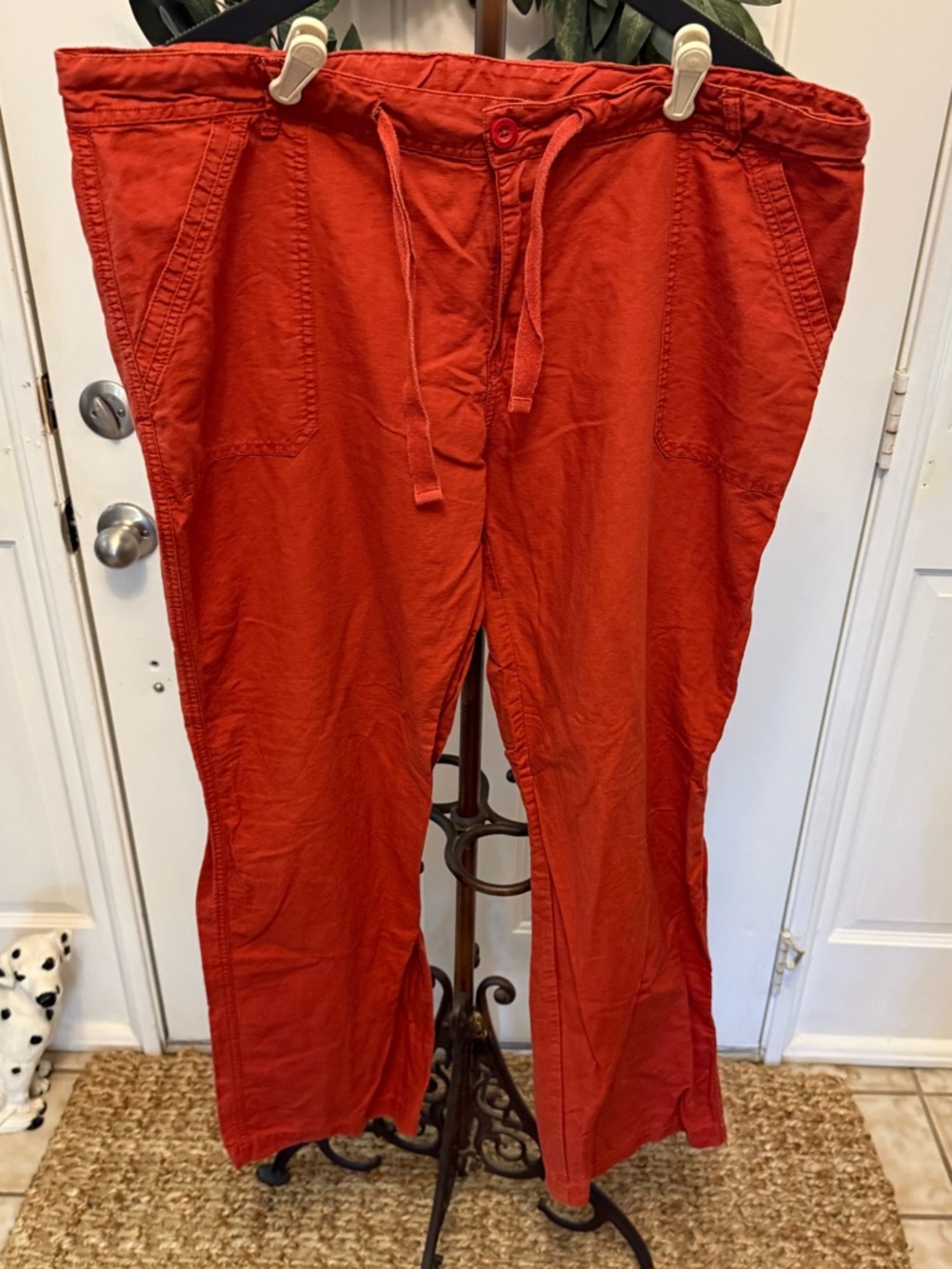 Magellan Outdoors Hiking Rust Color Linen Blend Pants 14
